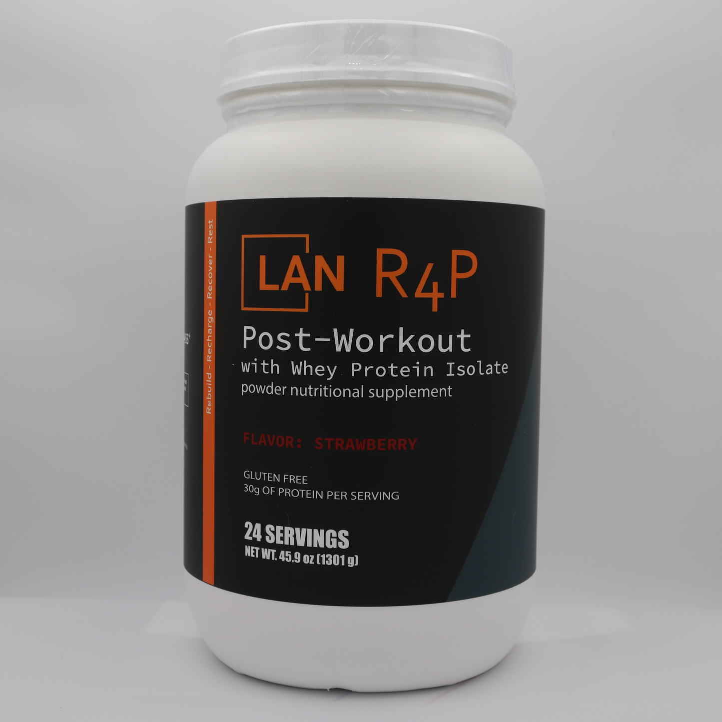 LAN R4P Post-Workout 30g Grass Fed Whey Protein Isolate with magnesium and aminos Strawberry